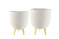 Pot set van 2 Ruth sand D32 H41