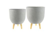 Pot set van 2 Ruth lichtgrijs D32 H41