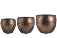 Pot set van 3 Thomas copper red D39 H32