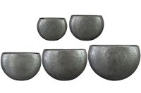 Planter set van 5 Nynke lead D54x25 H37