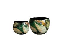Pot set van 2 Bee green D9 H7