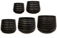 Pot set van 5 Petra zwart D54 H45