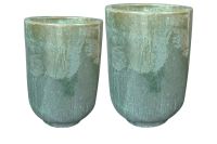 Vaas set van 2 Linne holly green D44 H66