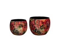 Pot set van 2 Rose rouge D9 H7