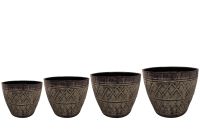 Pot set van 4 Caisa antraciet D38 H35