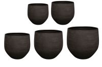 Pot set van 5 Ciana zwart D74 H65