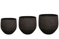 Pot set van 3 Ciana zwart D50 H45
