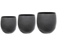 Pot set van 3 Stijn matzwart D36 H34