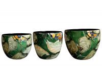 Pot set van 3 Bee green D21 H16