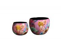 Pot set van 2 Fiesta fuchsia D9 H7