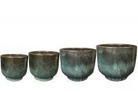 Pot set van 4 Linne holly green D55 H47