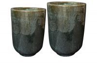 Vaas set van 2 Linne holly green D44 H66