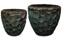 Pot set van 2 Cascara holly green D54 H49