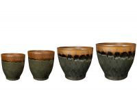Pot set van 4 Narelle groen D36 H32