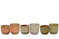 Pot Herma kleur D15x7 H8 3 assorti